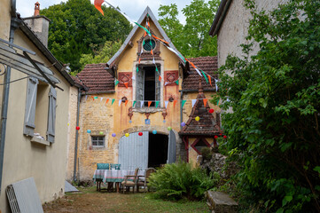 Walking in Les Riceys wine making villages in Aube region, South of Champagne, France