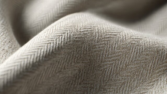 Close-up of herringbone patterned fabric texture