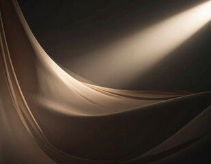 Minimal Black Background with Flowing Light Ribbons