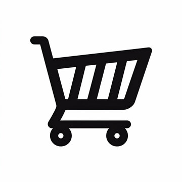 Ikona w&oacute;zka sklepowego, symbol zakup&oacute;w online, handlu i koszyka zakupowego.