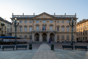 Fototapeta premium Giuseppe Verdi State Music Conservatory facade - Turin, Italy