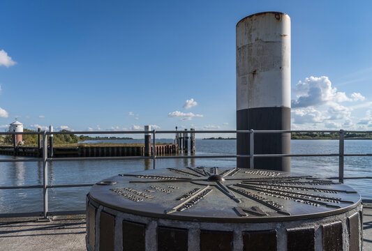 Harbor of Glueckstadt on the river Elbe.