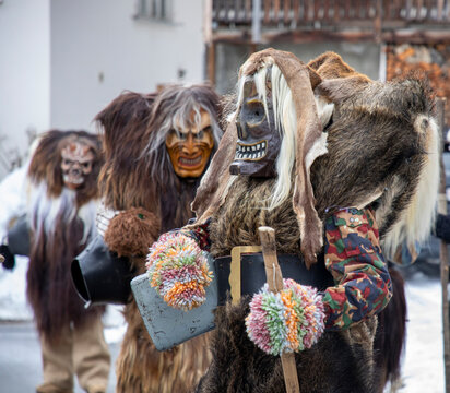 Tsch&auml;gg&auml;tt&auml; Carnival, Loetschental, Switzerland