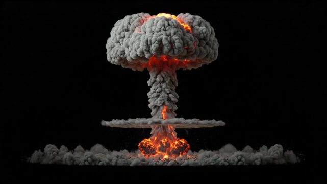 Nuclear Explosion Mushroom Cloud Bloom Atomic Bomb Blast Dark Background