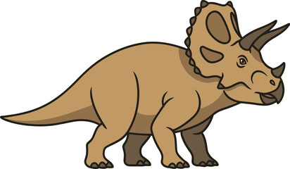 Fototapeta premium Triceratops Cartoon Illustration Isolated White Background