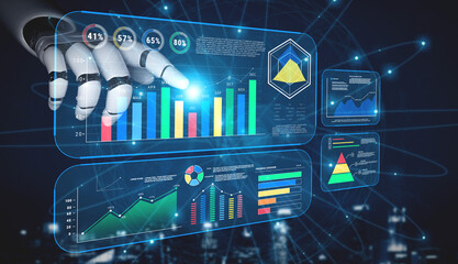 An AI powered business intelligence dashboard for data analysis and performance reporting. AI data visualization for monitoring company metrics and KPIs. Motif