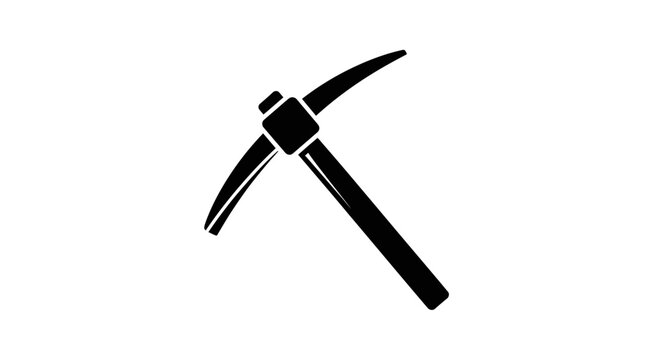 Black Pickaxe Tool for Mining Industry.
