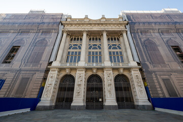 Obraz premium Palazzo Madama facade under restoration - Turin, Italy