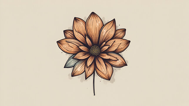 hand drawn vector illustration of an abstract flower
