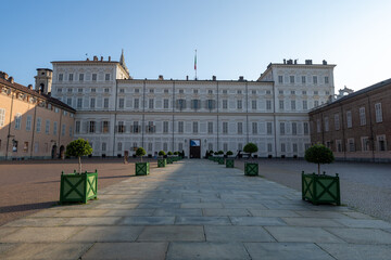 Fototapeta premium Royal Palace of Turin courtyard facade - Turin, Italy
