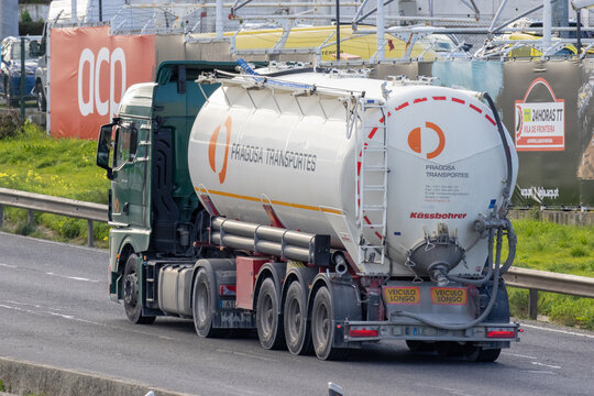 Fragosa transportes tanker truck driving on highway