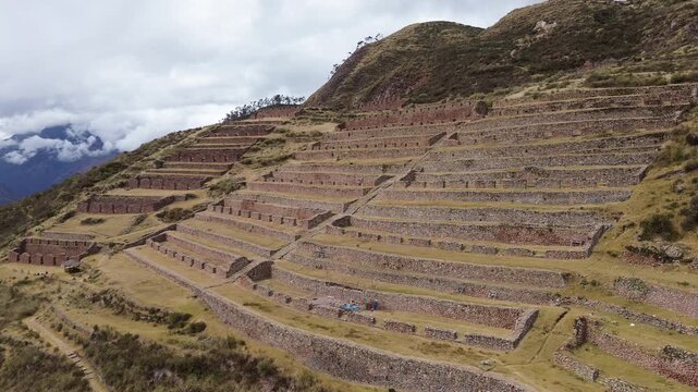 Inca ruins in the peruvian andes, Cusco, Peru