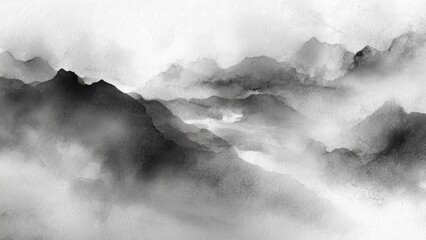 Abstract Watercolor Mountains