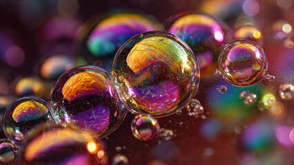 Naklejka premium Brain reflections in soap bubbles