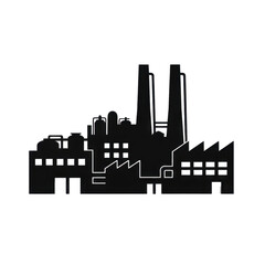 Obraz premium Factory Silhouette Industrial Plant