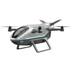 Futuristic flying car drone concept