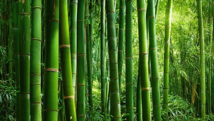 Obraz premium Lush Green Bamboo Forest