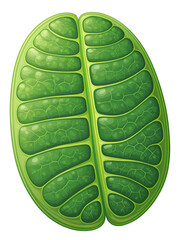 Vector illustration of illustration of a chloroplast, an organelle found in plant cells isolated on white backgr