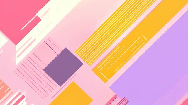 Geometric Symphony: An abstract design composition featuring a blend of shapes and hues, evoking a sense of modernity and artistic expression.