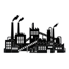 Fototapeta premium Silhouette of industrial factory buildings