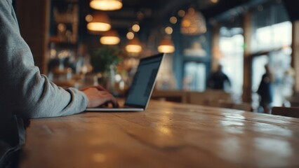 Working remotely at a cafe