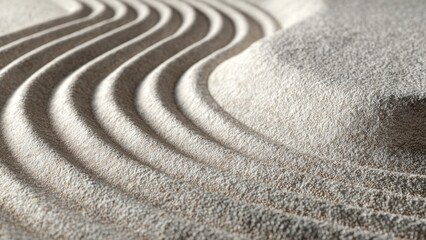 Zen garden sand pattern, textured waves