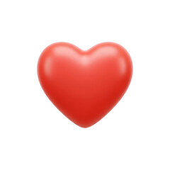 Isolated 3D red heart with smooth shading and a slight highlight against a black background