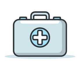 Obraz premium Blue first aid kit medical icon