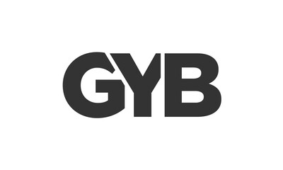 GYB logo design template with strong and modern bold text. Initial based vector logotype featuring simple and minimal typography. Trendy company identity.
