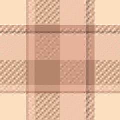 Diwali tartan seamless fabric, full vector texture plaid. Fiber textile pattern background check in orange and light colors.