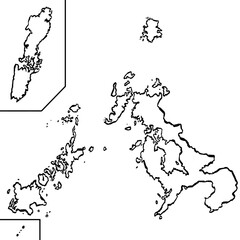 長崎県地図 筆タッチ 和風 九州 西日本 / A brushstroke map of Nagasaki Prefecture