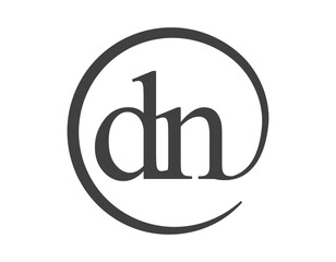 DN logo from two letter with circle shape email sign style. D and N round logotype of business company