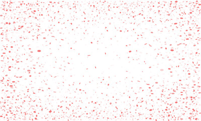 Naklejka premium Delightful blush pink confetti scattered on white background. Perfect for celebratory designs, wedding invitations, or adding a festive touch to any project.
