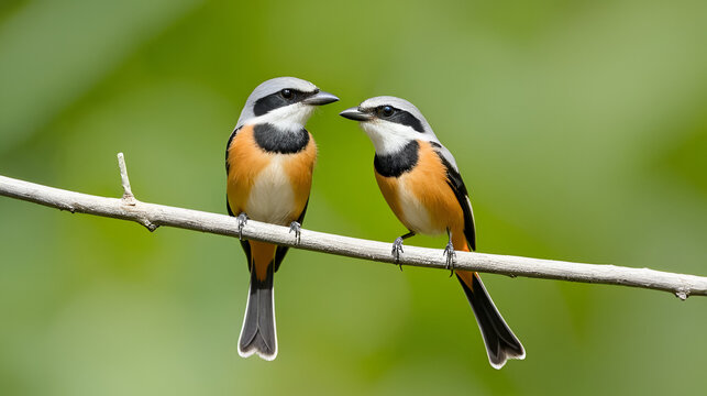 A  long-tailed shrike or rufous-backed shrike (Lanius schach)