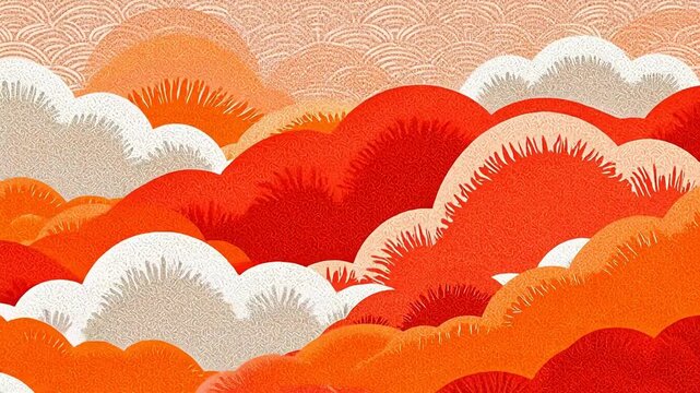 Abstract pattern of stylized clouds