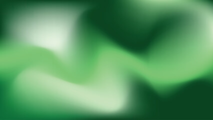 Abstract Green Blurred Gradient Background with Soft Flowing Waves