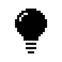 A 16x16 Light Bulb Silhouette Pixel Art