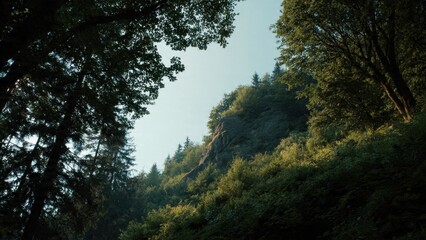 Lush Forest Scenery with Hillside