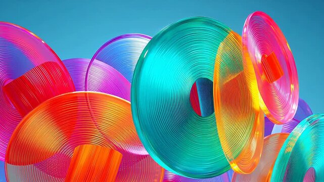 Colorful abstract glass discs