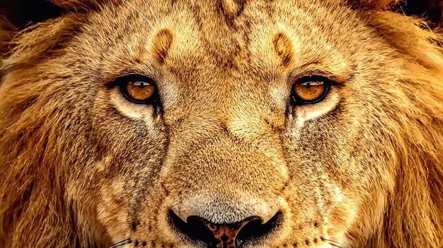 Lions majestic close up portrait in storyboard format sequence