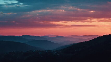 Obraz premium Mountains at sunrise with vivid colors