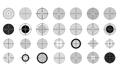 Obraz premium Collection of various black and white silhouette fingerprint patterns and designs silhouette