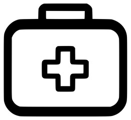 Obraz premium First aid kit medical emergency icon black