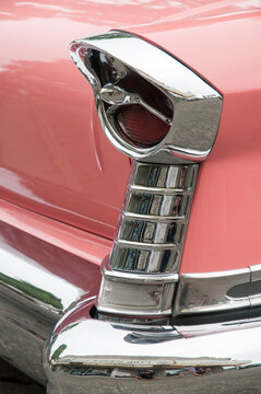 Canada, BC, Delta.  Tail light on 1950's era automobile.