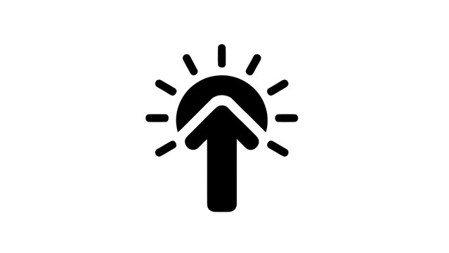 Vector illustration&nbsp;of bright up arrow icon symbol for increase brightness or light level on a transparent background