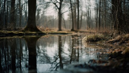Reflections in a Forest Pond