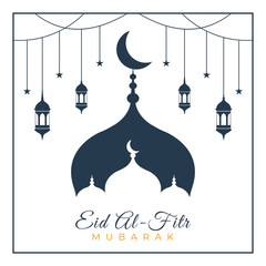 Vector Eid Al Fitr Mubarak Festival Template Design Background