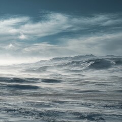 Wild Ocean Waves Under Tempestuous Sky - Foaming Crests and Misty Spray.