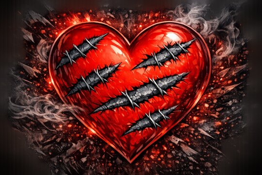 Broken Heart Emotional Pain Dark Love Concept