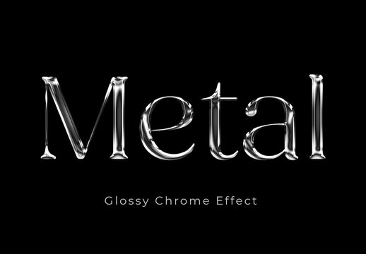 Clean Metallic Glossy Chrome Text Effect